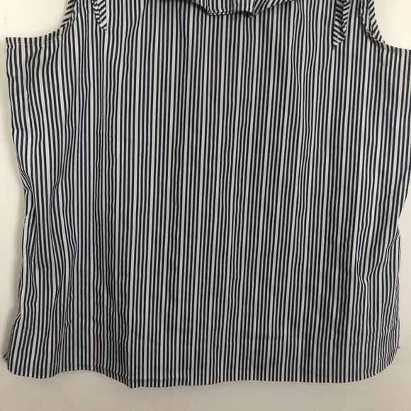 a.n.a Ruffle Cap Sleeve Striped Top Size Large - Picture 5 of 12
